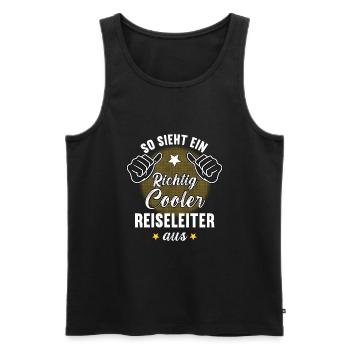 So Sieht Ein Richtig Cooler Reiseleiter aus - Männer Premium Bio Tank Top - Schwarz - Vorne - Michal (187cm)