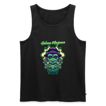 Hakuna Marijuana Drôle De Weed Fumer Pothead THC - Débardeur bio Premium Homme - noir - Devant - AI Model Male 178 light (178cm)