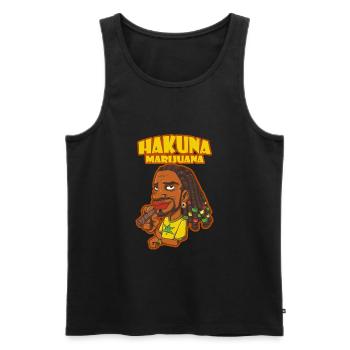 Hakuna Marijuana Drôle De Weed Fumer Pothead THC - Débardeur bio Premium Homme - noir - Devant - AI Model Male 178 light (178cm)