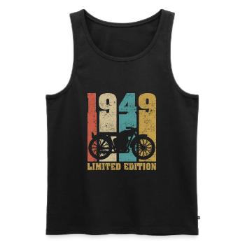 Vintage Moto 1949 Rétro Cadeau D'anniversaire - Débardeur bio Premium Homme - noir - Devant - Michal (187cm)