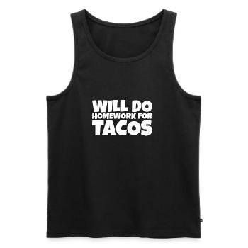 Funny School Pupil Taco Lover Gift - Men's Premium Organic Tank Top - black - Front - Michal (187cm)