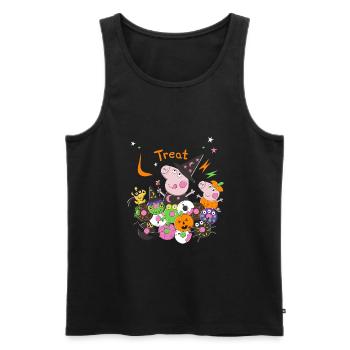 Peppa Pig Design Trick Or Treat Halloween - Men's Premium Organic Tank Top - black - Front - AI Model Male 178 light (178cm)