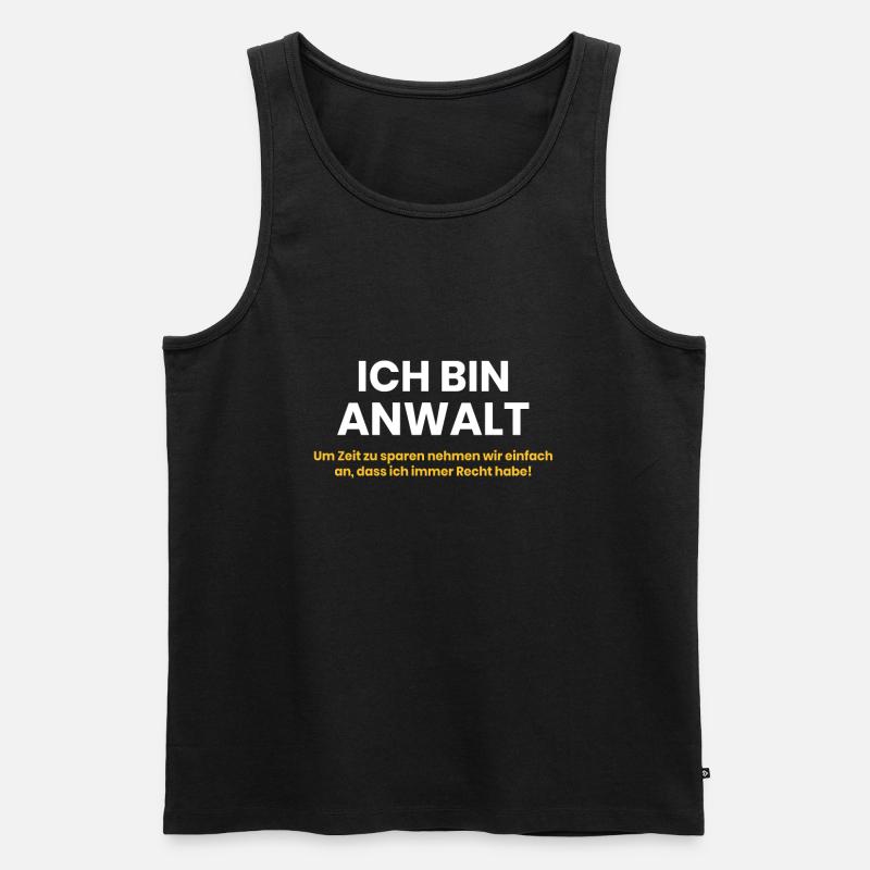 Ich bin Anwalt - Männer Premium Bio Tank Top - Schwarz