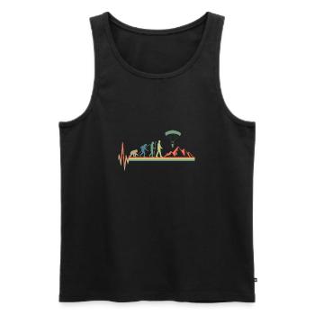 Evolution paraglider gift - Men's Premium Organic Tank Top - black - Front - AI Model Male 178 light (178cm)