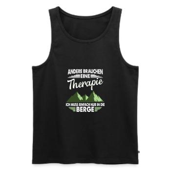 Therapy mountains - Men's Premium Organic Tank Top - black - Front - Michal (187cm)