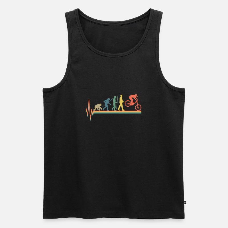 Evolution Mountainbiken Geschenk Mountainbiker - Männer Premium Bio Tank Top - Schwarz
