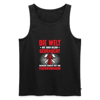 Feuerwehrmann Held Hydrant Feuerwehr Geschenk - Männer Premium Bio Tank Top - Schwarz - Vorne - Michal (187cm)