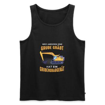 Who Else A Pit Digs Pit Digging Equipment - Men's Premium Organic Tank Top - black - Front - AI Model Male 178 light (178cm)