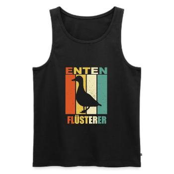 Enten Flüsterer - Entenflüsterer - Männer Premium Bio Tank Top - Schwarz - Vorne - Michal (187cm)