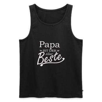 Papa ist der aller beste - Männer Premium Bio Tank Top - Schwarz - Vorne - Michal (187cm)