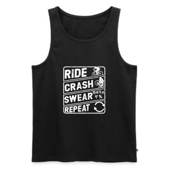 Vélo crash jure répéter - Débardeur bio Premium Homme - noir - Devant - Michal (187cm)