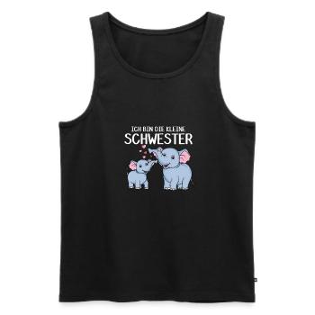 Ich bin die kleine Schwester süßer Elefant - Männer Premium Bio Tank Top - Schwarz - Vorne - Michal (187cm)
