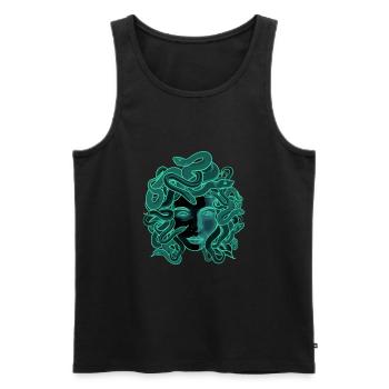 Méduse mythologique de la Grèce antique - Débardeur bio Premium Homme - noir - Devant - Michal (187cm)