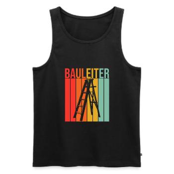 Retro Bauleiter Baustellen Baustelle Geschenk - Männer Premium Bio Tank Top - Schwarz - Vorne - Michal (187cm)