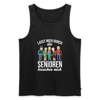 Lasst mich durch die Senioren brauchen mich Pflege - Männer Premium Bio Tank Top - Schwarz - Vorne - Michal (187cm)