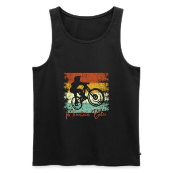 VTT vtt vintage rétro VTT - Débardeur bio Premium Homme - noir - Devant - Michal (187cm)