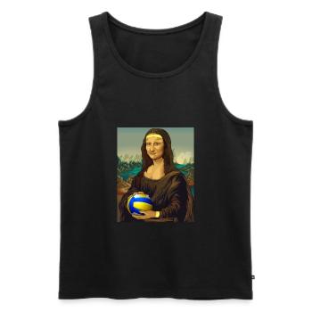 Mona Lisa Volleyball Leonardo Da Vinci Volley - Débardeur bio Premium Homme - noir - Devant - AI Model Male 178 light (178cm)