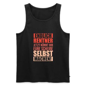 Endlich Rentner lustiger Spruch zum Abschied Beruf - Männer Premium Bio Tank Top - Schwarz - Vorne - Michal (187cm)