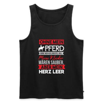 Lustiger Pferde Spruch für Reiter Pferd Geschenk - Männer Premium Bio Tank Top - Schwarz - Vorne - AI Model Male 178 light (178cm)