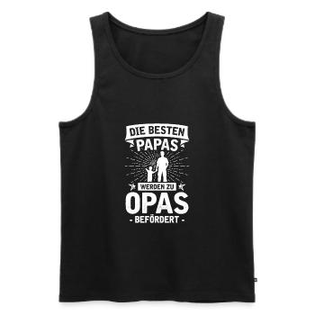 Die besten Papas werden zu Opas befördert - Männer Premium Bio Tank Top - Schwarz - Vorne - Michal (187cm)