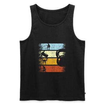 Retro Fitness Krafttraining Gym Zirkel Training - Männer Premium Bio Tank Top - Schwarz - Vorne - Michal (187cm)