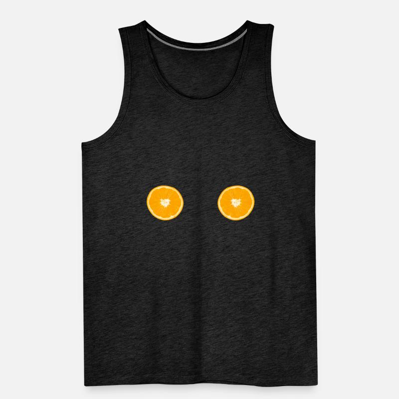 Orange fruit boobs breasts pervert gift Men's Premium Organic Tank Top
