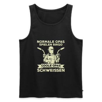 Normale Opas spielen Bingo coole Opas Schweissen - Männer Premium Bio Tank Top - Schwarz - Vorne - Michal (187cm)