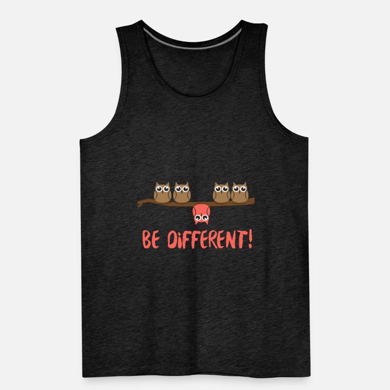 Be different Eulen Vogel Eule Spruch Männer Premium Bio Tank Top