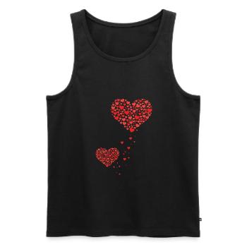 Grossesse coeur bébé enceinte deux coeurs - Débardeur bio Premium Homme - noir - Devant - Michal (187cm)