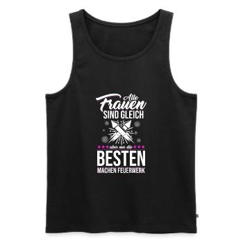 Pyrotechnikerin Pyro Feuerwerk Frauen Geschenk - Männer Premium Bio Tank Top - Schwarz - Vorne - Michal (187cm)