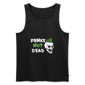 Punks Not Dead Anarchy Punker Totenkopf Skull Punk - Männer Premium Bio Tank Top - Schwarz - Vorne - AI Model Male 178 light (178cm)