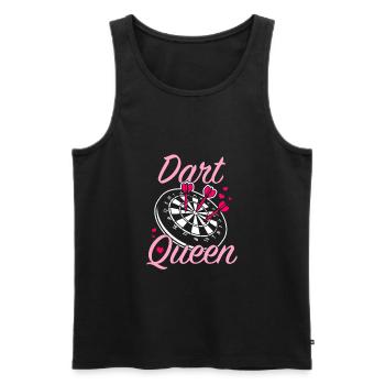 Dart Queen Shirt Dartspielerin für Frauen - Männer Premium Bio Tank Top - Schwarz - Vorne - Michal (187cm)