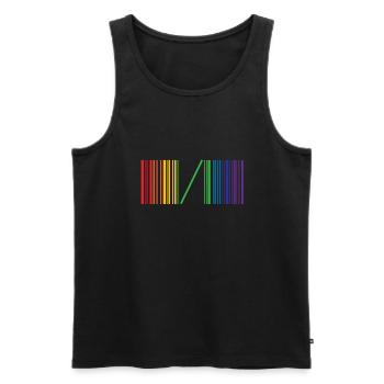Be Different Gay Pride Code-barres Code-barres Rainbow - Débardeur bio Premium Homme - noir - Devant - Michal (187cm)