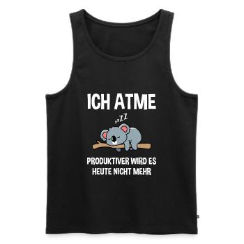 Ich atme produktiver wird es heute nicht mehr BärD - Männer Premium Bio Tank Top - Schwarz - Vorne - AI Model Male 178 light (178cm)