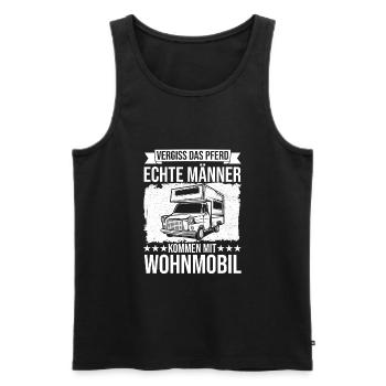 Echte Männer kommen mit Wohnmobil Reisemobil - Männer Premium Bio Tank Top - Schwarz - Vorne - Michal (187cm)