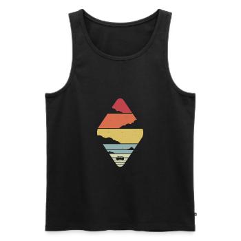 Vintage Camper Camping Jahrgang Campingbus - Männer Premium Bio Tank Top - Schwarz - Vorne - Michal (187cm)