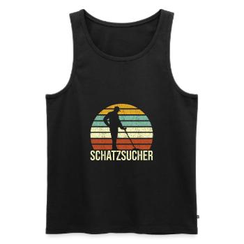 Schatzsucher Retro Sondler Metalldetektor Detektor - Männer Premium Bio Tank Top - Schwarz - Vorne - AI Model Male 178 light (178cm)
