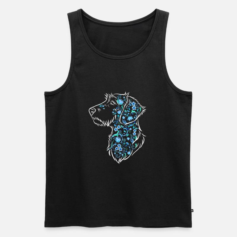 Blume Dachs WH Sky - Männer Premium Bio Tank Top - Schwarz