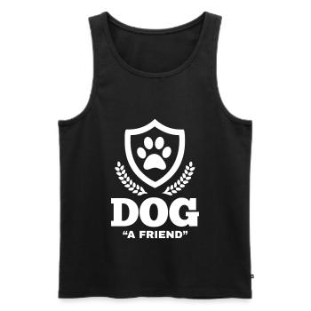 Dog A Friend Hundefreund Geschenkidea Gift Idea - Männer Premium Bio Tank Top - Schwarz - Vorne - Michal (187cm)