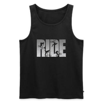BMX Rider Ride Bicycle Retro Urban - Men's Premium Organic Tank Top - black - Front - Michal (187cm)