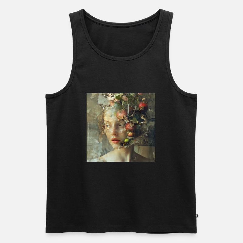 Frau mit Obst - Männer Premium Bio Tank Top - Schwarz