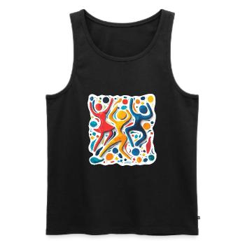 Dancing Party Festival Art - Men's Premium Organic Tank Top - black - Front - AI Model Male 178 light (178cm)