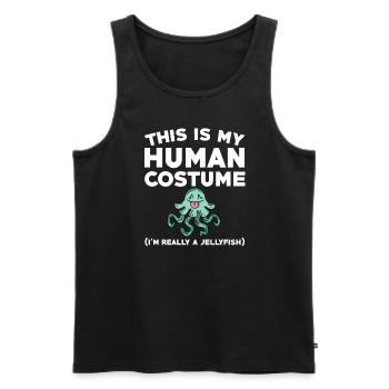 Lustiges Quallenkostüm - Männer Premium Bio Tank Top - Schwarz - Vorne - Michal (187cm)