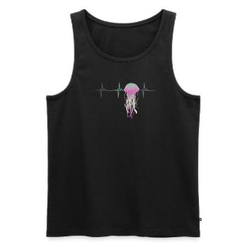 Quallen-herzschlag - Männer Premium Bio Tank Top - Schwarz - Vorne - Michal (187cm)