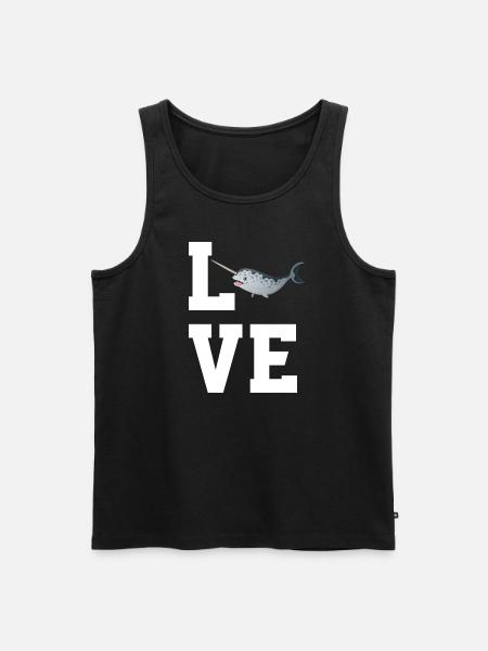 Liebe Narwal - Männer Premium Bio Tank Top - Schwarz