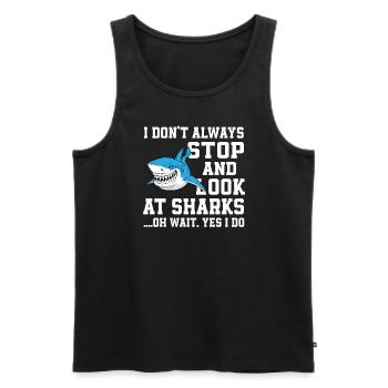 Funny shark saying - Men's Premium Organic Tank Top - black - Front - AI Model Male 178 light (178cm)