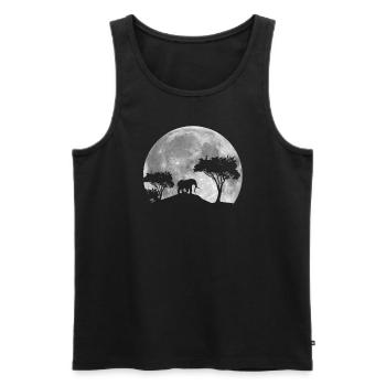 Elefant Im Mond - Männer Premium Bio Tank Top - Schwarz - Vorne - AI Model Male 178 light (178cm)