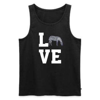 Liebe Zebras - Männer Premium Bio Tank Top - Schwarz - Vorne - Michal (187cm)