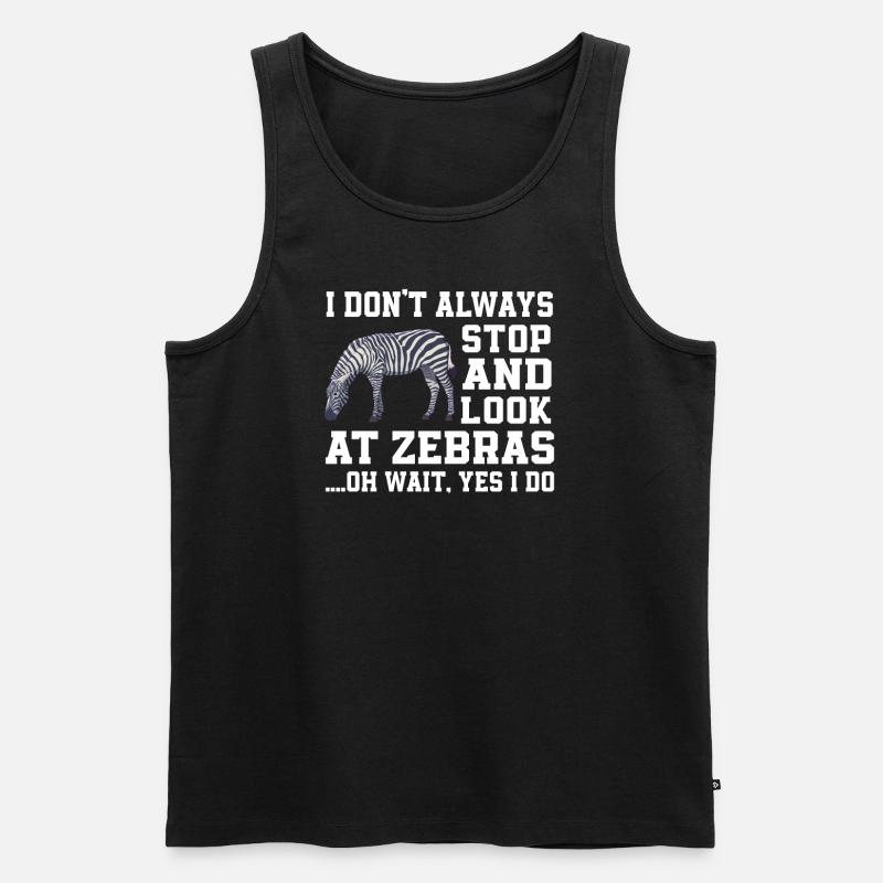Lustiges Zebra Tier Spruch - Männer Premium Bio Tank Top - Schwarz