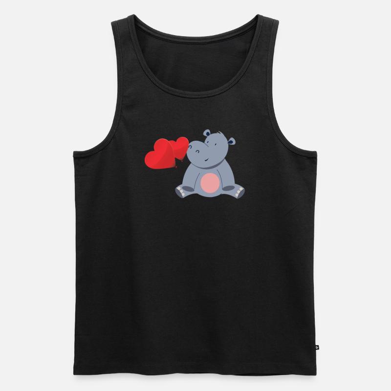 Süsses Nilpferd - Männer Premium Bio Tank Top - Schwarz